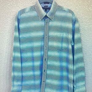 Tommy Hilfiger Men's Blue Striped Casual Shirt